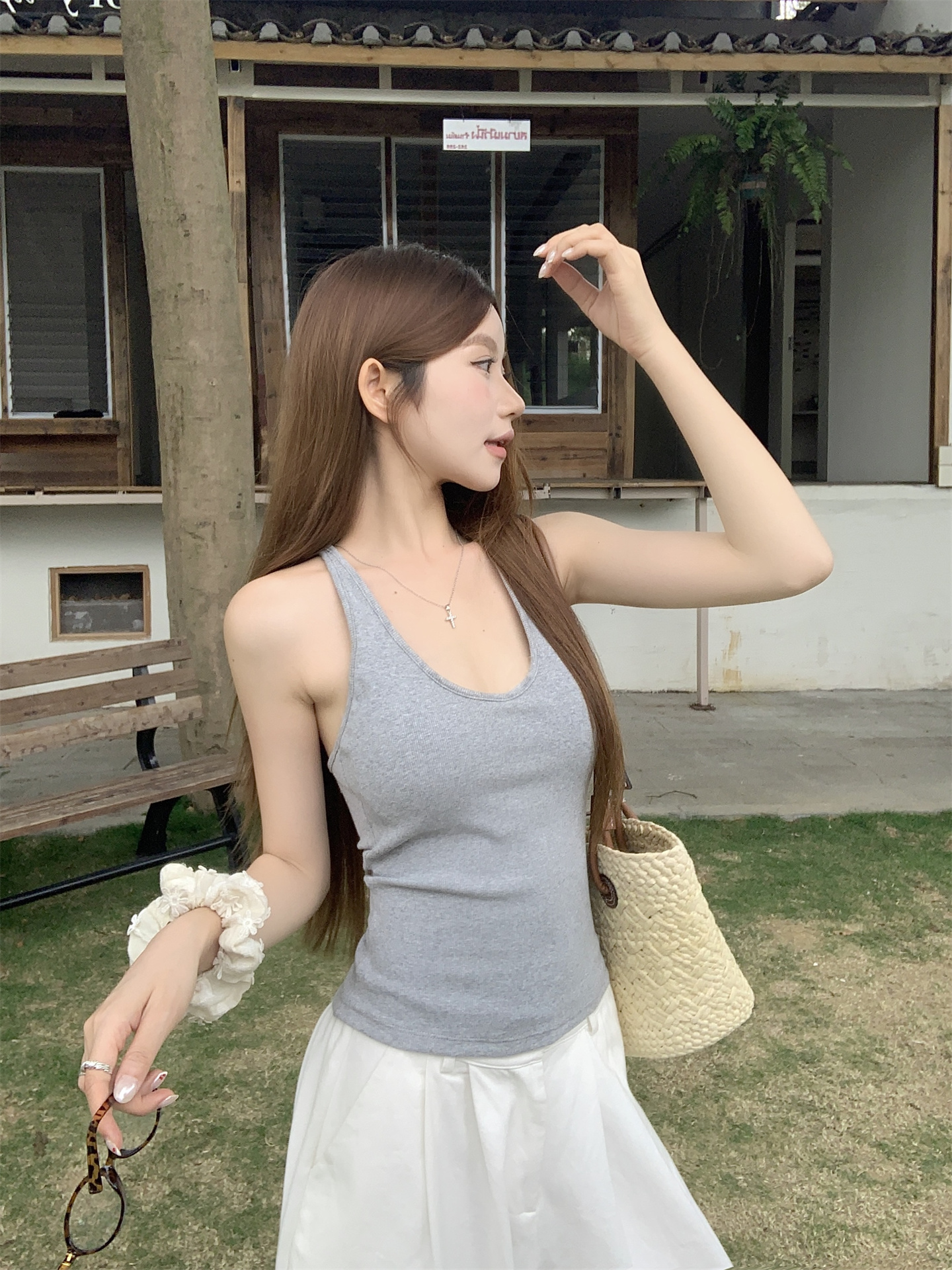 Women's Backless Camisole Tank Top with I-Shape Straps - Image 2