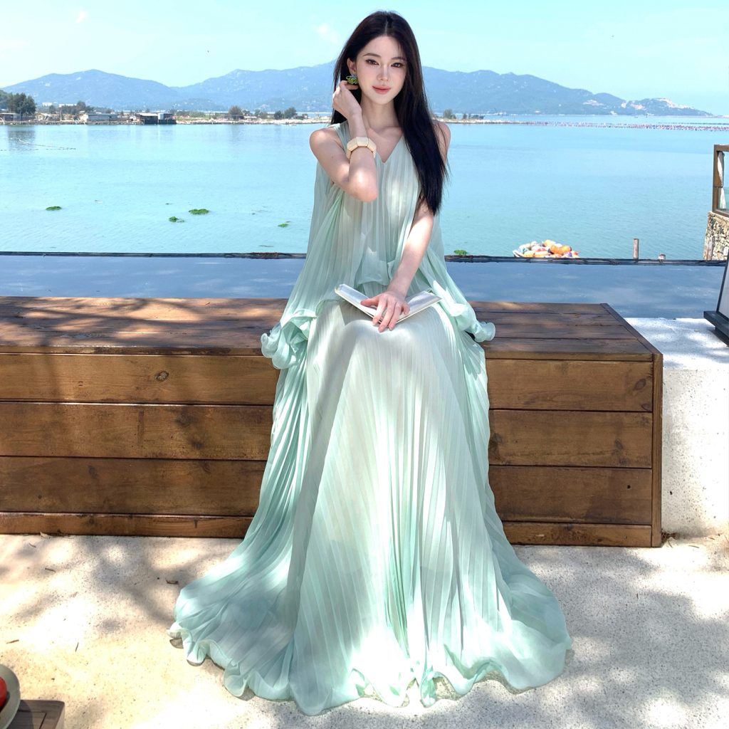 Beach Vacation Style Sheer Cami Dress for Women