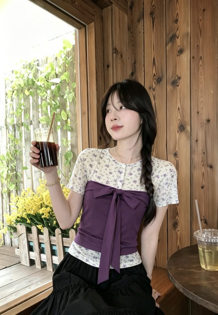 Sweet Floral Print Strapless Top and Cardigan Two-Piece Set