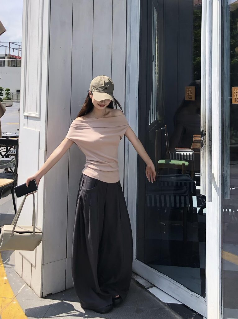 Sweet Off-Shoulder Ruffle Sleeve Top and Wide-Leg Pants Set