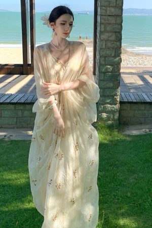 Designer Heavy Embroidery Sequin Dress with Loose V-Neck Cover-Up